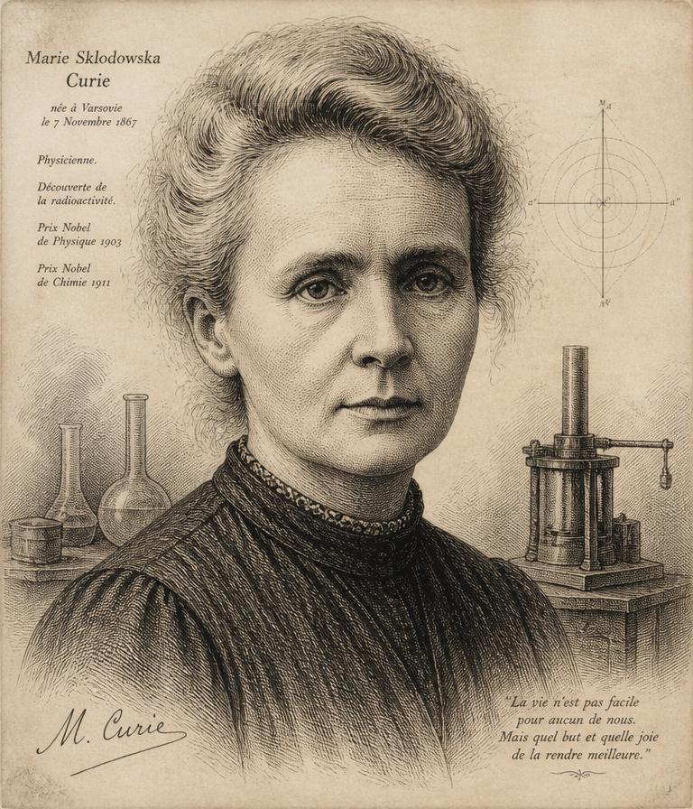 Retrato de Marie Curie